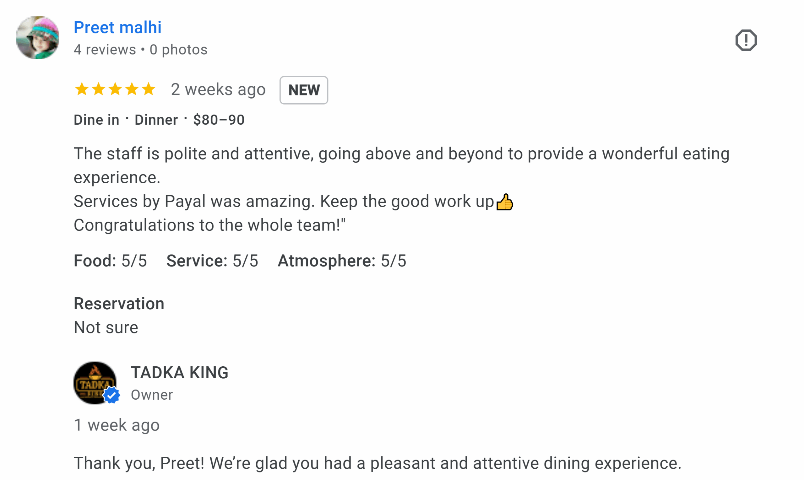 Customer review