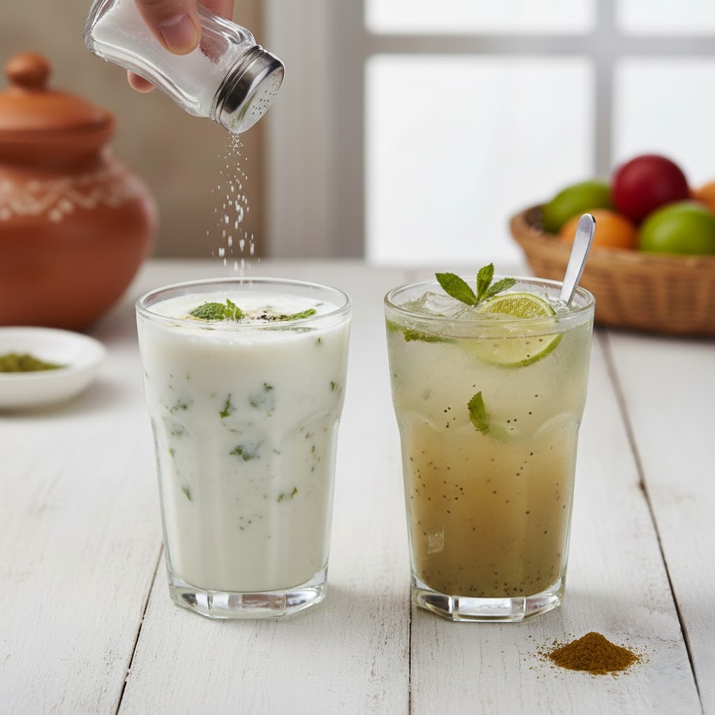 Salt in chaas and jaljeera